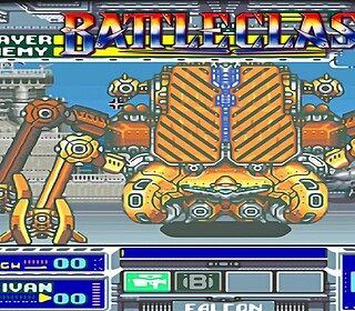 Battle Clash arcade game with futuristic robot combat scene.
