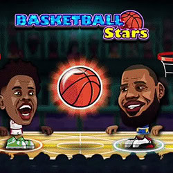 Bright basketball game featuring animated characters playing in a lively arena.