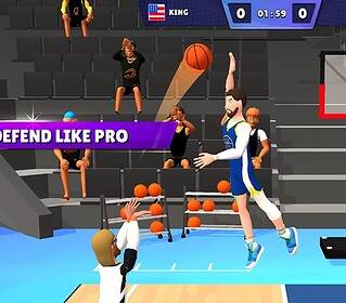 High-quality basketball game with competitive gameplay and cartoon-style graphics.