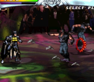 Dark Knight fighting zombie enemies in classic arcade style.