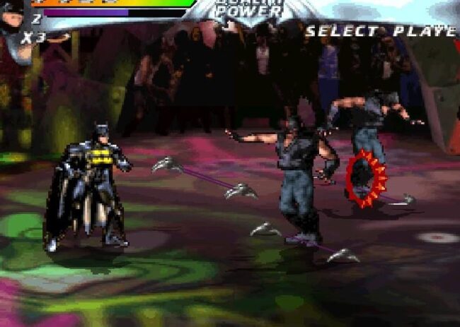 Dark Knight fighting zombie enemies in classic arcade style.