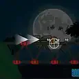 Explosive sniper attack game on a bridge at night with moonlight, targeting enemies with sniper rifle.