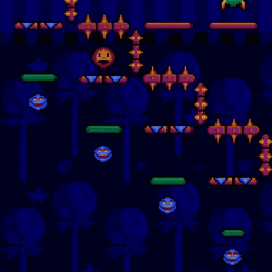 Colorful retro arcade game screenshot featuring characters navigating a platform maze.