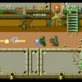 Explosive action pixel art game scene with soldiers and explosions.