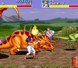 Epic arcade fighting game, featuring dragons and classic pixel art combat.