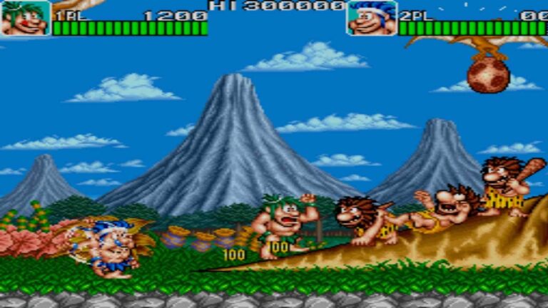 Classic Jungle Adventure game with caveman characters and prehistoric scenery.