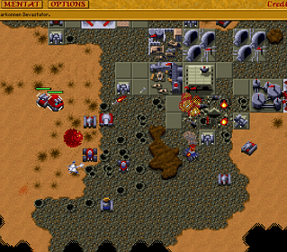 לוחמה אינטנסיבית בסצנת שדה הקרב המדברי של הרס הרקונן.