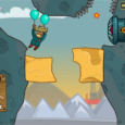 Animated game featuring a character swinging on balloons to destroy obstacles. Fun, challenging gameplay with vibrant graphics.