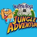Waffle Boy's Jungle Adventure logo with character and jungle background.