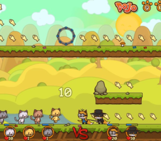 Colorful Cartoon Fish and Cat Characters in a Fun Underwater and Land Adventure Game.