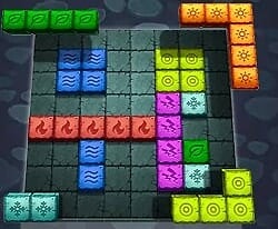 Colorful block puzzle game with themed levels and challenging gameplay.