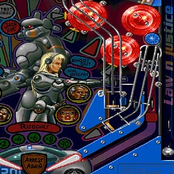 High-tech pinball game inspired by cyberpunk themes and vibrant neon visuals.