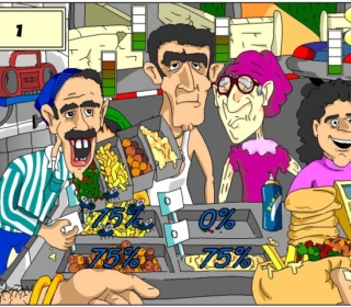 High-Payout Slot Machine with Multiple Characters and Vibrant Graphics.