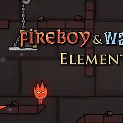 Bright Fireboy and Watergirl characters in puzzle game on multiplayer platform.