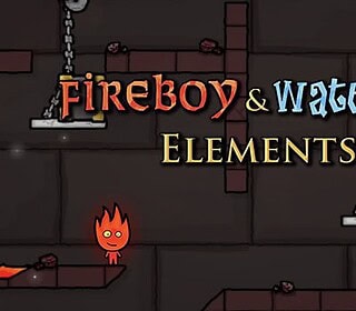 Bright Fireboy and Watergirl characters in puzzle game on multiplayer platform.