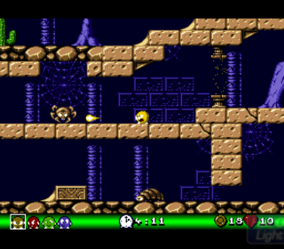 Spooky Cave Adventure with Mummy and Ghosts in a Retro Pixel Art Style.