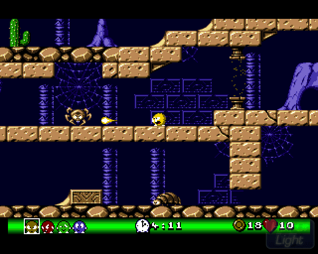 Spooky Cave Adventure with Mummy and Ghosts in a Retro Pixel Art Style.