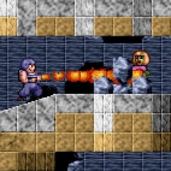 Classic Mega Man action game with pixelated graphics and intense boss battles.