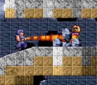 Classic Mega Man action game with pixelated graphics and intense boss battles.