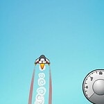 משחק תעופה רקטי עם תכונות שליטה במהירות ודחף.