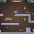 Hidden objects and obstacles in a challenging platform game level on MiniGames.pro.