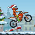 Extreme Winter Motorbike Adventure with Santa Claus in Snowy Landscape.