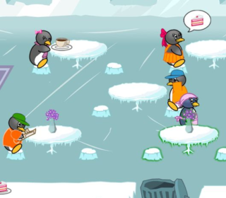 Adorable penguins navigate icy terrain and rescue friends in Penguin Rescue game.