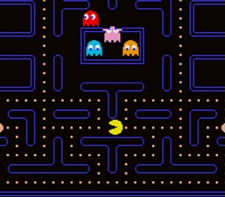 Classic arcade game featuring Pac-Man navigating mazes.