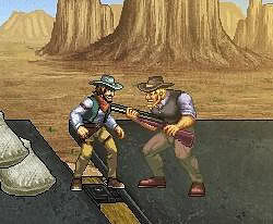 Wild West Duel Retro Pixel Art Action Game.