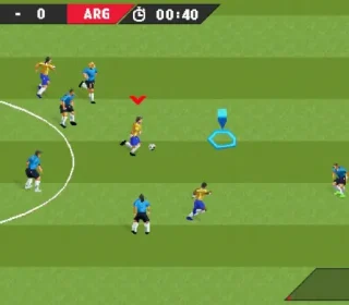 Brazil vs Argentina soccer game in Mini Games, action-packed football match.