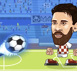 Exciting soccer mini-game action with animated characters and competitive gameplay.