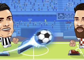 Exciting soccer mini-game action with animated characters and competitive gameplay.