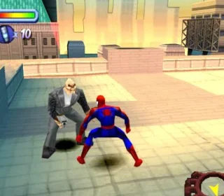 Ultimate Spider-Man Game - Rooftop Battle with Enemy Boss.