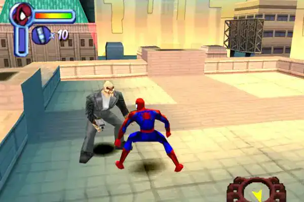 Ultimate Spider-Man Game - Rooftop Battle with Enemy Boss.