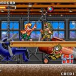 1. Funny cartoon characters battling inside an industrial factory scene in a platform game.