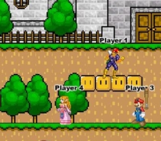 Classic platformer video game featuring Mario's adventures.