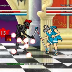 Skeleton vs The Fearful Prisoner battle gameplay.