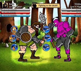 Viking vs Demon Knight Battle in Epic Fantasy Game.