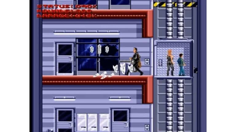 Alt="Urban Strike gameplay scene with characters on a building rooftop".
