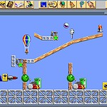 Colorful balloon and creative puzzle elements in a fun Minigames puzzle scene.