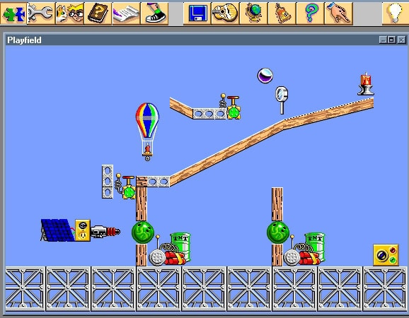 Colorful balloon and creative puzzle elements in a fun Minigames puzzle scene.