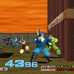 Action Battle game with soldiers fighting at sunset.
