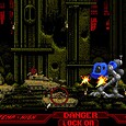 High-quality screenshot from Metal Slug depicting intense combat gameplay. Classic run-and-gun action, pixel art style, and boss fight.