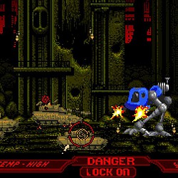 High-quality screenshot from Metal Slug depicting intense combat gameplay. Classic run-and-gun action, pixel art style, and boss fight.