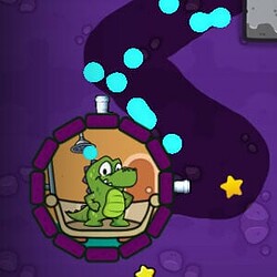 Colorful snake game with a cute green cartoon dinosaur character.