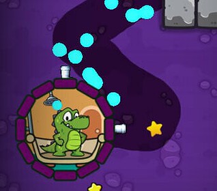Colorful snake game with a cute green cartoon dinosaur character.