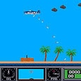 Airplane shooting at ships scene.