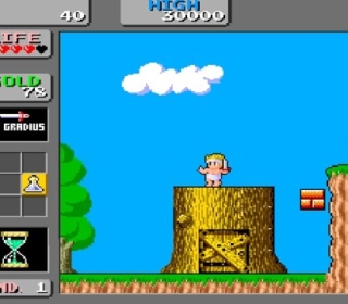 Classic platformer video game screenshot.
