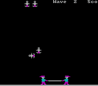 Screenshot of Space Invaders arcade game with aliens and player ships.