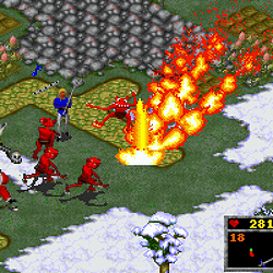 Snow and Fire Battle Scene.